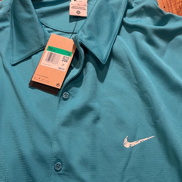 Nike Shirt Men's Large Button Up Short-Sleeve Blue Basketball Top FB6984-367 NWT - Picture 4 of 6